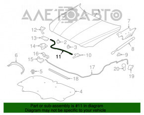 Cablu de deschidere a capotei pe capota dreapta Jaguar F-Pace X761 17-