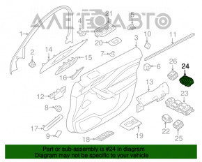 Butoanele de memorie pentru scaunul din față stânga al Jaguar F-Pace X761 17-20