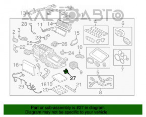 Actuator motor pentru acționarea ventilatorului de încălzire și aer condiționat pentru Jaguar F-Pace X761 17-