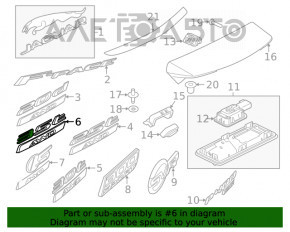 Emblema și inscripția de pe ușa portbagajului "35t AWD" Jaguar F-Pace X761 17-20 crom.