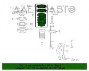 Arcul de suspensie din față dreapta pentru Jaguar F-Pace X761 17-20, roșu, galben, gri.