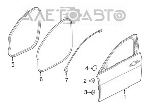 Уплотнитель двери передней правой Jaguar F-Pace X761 17-