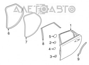 Уплотнитель двери задней правой Jaguar F-Pace X761 17-