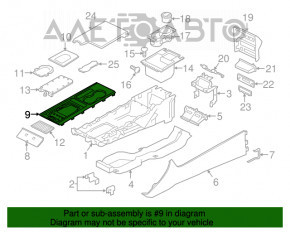 Capacul consolei centrale cu suport pentru pahar Jaguar F-Pace X761 17-20 negru lucios