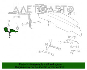 Capacul balamalei portbagajului stânga Jaguar F-Pace X761 17- pe caroserie