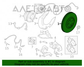 Placă de frână față stânga Jaguar F-Pace X761 17- 350mm pentru R18, R19