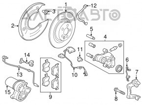 Senzor uzura placutelor de frana spate dreapta Jaguar F-Pace X761 17 - nou original OEM