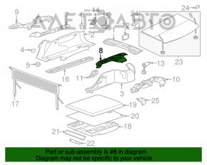 Capacul de acoperire a arcului stâng superior Jaguar F-Pace X761 17- negru