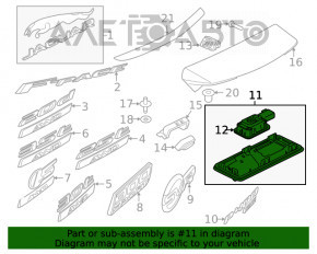 Capacul butonului de deschidere a portbagajului Jaguar F-Pace X761 17-20 sub cameră