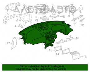 Torpedo cu airbag frontal pentru Jaguar F-Pace X761 17-20, maro.