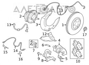 Senzor ABS dreapta fata Jaguar F-Pace X761 17 AJ126, 2.0d