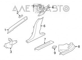 Capac prag dreapta fata Jaguar F-Pace X761 17-20 maro cu iluminare