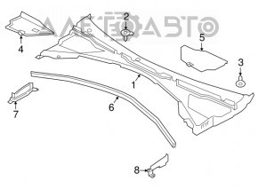 Grila stergatoarelor din plastic Jaguar F-Pace X761 17-