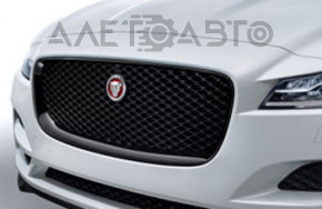 Решетка радиатора grill Jaguar F-Pace X761 17-20 с эмблемой черный глянец