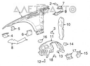 Garnitură capotă-aripa stânga Jaguar F-Pace X761 17 - nou original OEM