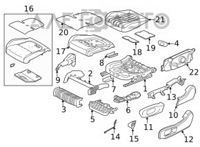 Scaunul pasagerului Jaguar F-Pace X761 17-20 cu airbag, electric, încălzire, ventilație, perforație, piele bej.