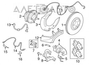 Suportul de fixare a placuțelor de frână, setul din față dreapta pentru Jaguar F-Pace X761 17-