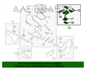 Decorație consola centrală Mazda CX-9 16 - negru lucios, crom, zgârieturi