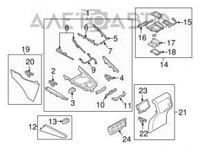 Decorație consola centrală Mazda CX-9 16 - negru lucios, crom, zgârieturi