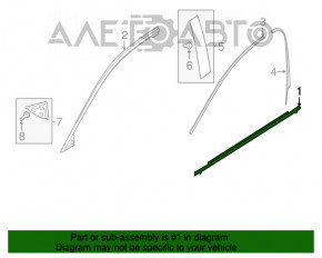 Moldură ușă-sticlă față centrală stânga Mazda CX-9 16- crom