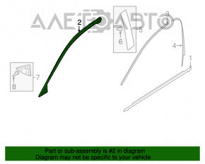 Garnitură ușă față stânga superioară Mazda CX-9 16- crom