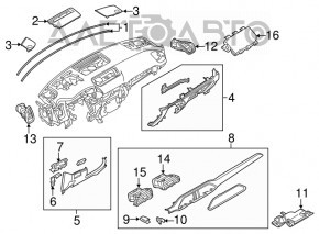 Capacul genunchiului șoferului Mazda CX-9 16- negru