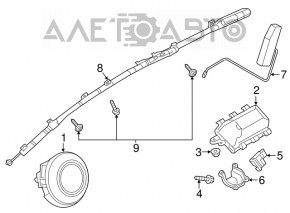 Подушка безопасности airbag боковая шторка левая Mazda CX-9 16-