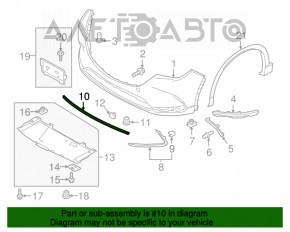 Молдинг переднего бампера центральный Mazda CX-9 16- хром новый OEM оригинал