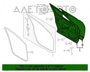 Дверь голая передняя левая Mazda CX-9 16- OEM