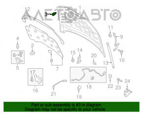 Bara de protecție a capotei dreapta Ford Fusion mk5 13-20 mică