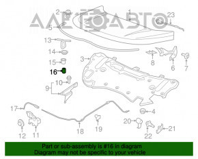 Отбойник капота правый Ford Edge 15- на капоте