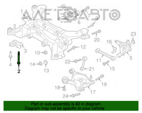 Болт крепления заднего подрамника 4шт Ford Fusion mk5 13-20 125мм