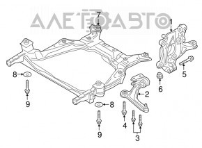 Şuruburile de fixare a suportului de subramă frontală 4 buc Lincoln MKZ 13-20 105mm