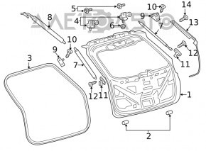 Bara de protecție a ușii portbagajului stâng Ford Escape MK4 20-