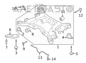 Șuruburile de fixare a suportului spate al șasiului, 4 bucăți, Ford Escape MK4 20- 140mm