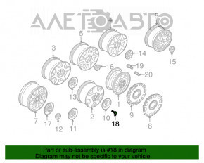 Болт колесный d17 M14x1.5 VW Tiguan 18-