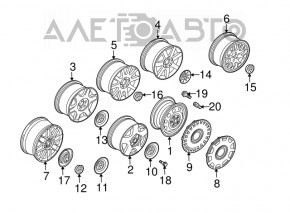 Болт колесный d17 M14x1.5 VW Passat b7 12-15 USA тип 1