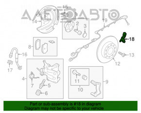 Senzorul ABS din spatele dreapta pentru VW Golf 15-