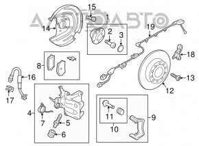 Senzorul ABS din spatele dreapta pentru VW Golf 15-