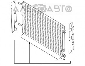 Radiatorul condensatorului de aer condiționat Ford Mustang mk6 15- 3.7, 5.0, 5.2