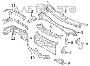 Peretele compartimentului motor al BMW X1 F48 16-22 B46, partea superioară, spate