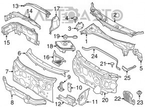 Перегородка моторного отсека BMW X1 F48 16-22 B46 нижняя часть