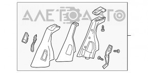 Накладка боковая задних сидений левая Subaru Outback 15-19 тряпка черная, мелкие царапины