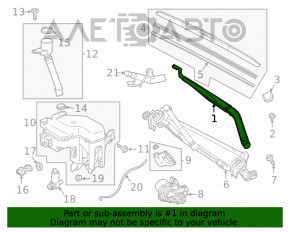 Frânghie de ștergător stânga Toyota Highlander 20-