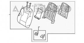 Водительское сидение Hyundai Sonata 11-15 с airbag, электро, комбинированное черн