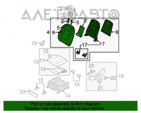 Водительское сидение Hyundai Sonata 11-15 с airbag, электро, комбинированное черн