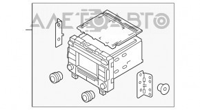 Radio cu casetofon Hyundai Sonata 15-17, ecran mic, cromat, butonul de volum este rupt.