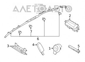 Подушка безопасности airbag пассажирская в торпеде Subaru Outback 20-