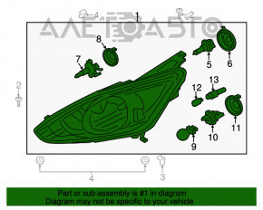 Far dreapta față Ford C-max MK2 13-16 pre-restilizare