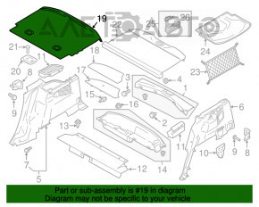 Пол багажника задний Ford C-max MK2 13-18 черный, расклеен, под химч